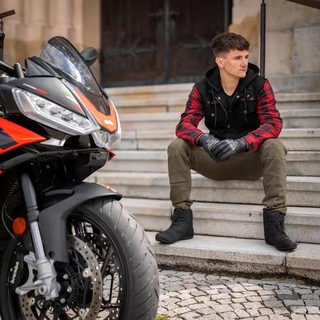 Moto bunda W-TEC Black Heart Radikaal - červeno-čierna