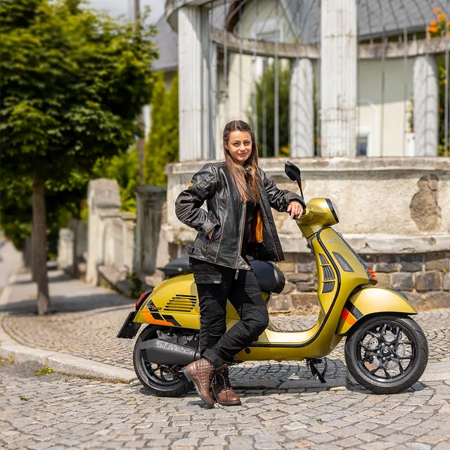 Dámske moto jeansy W-TEC Komehana - čierna