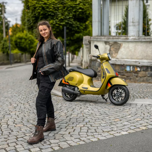 Dámske moto topánky W-TEC Leocia Brown