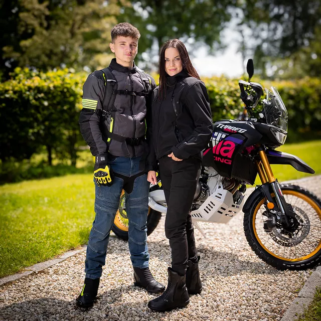 Letná moto bunda W-TEC Pelyes - šedá-fluo