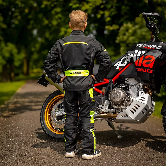 Detská rastúca moto bunda W-TEC Pinapoco - čierna-fluo