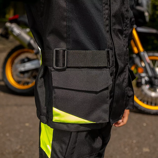 Detská rastúca moto bunda W-TEC Pinapoco - čierna-fluo