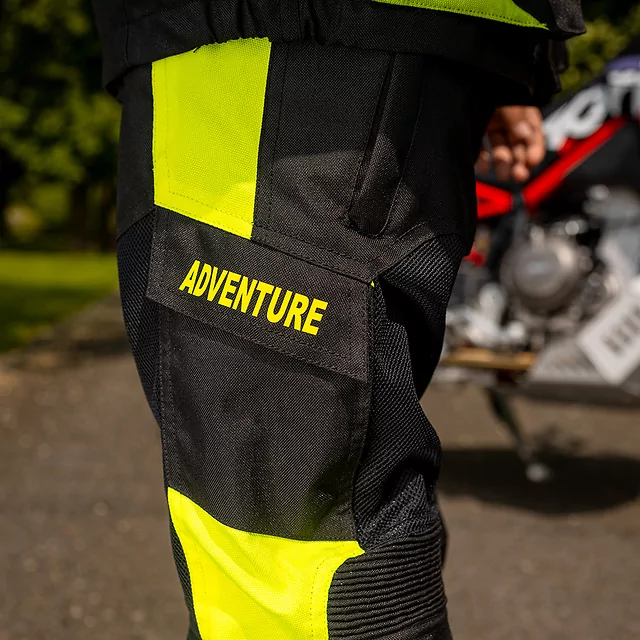 Detské rastúce moto nohavice W-TEC Pinapoco - čierna-fluo