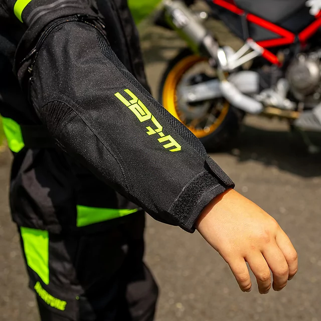 Detská rastúca moto bunda W-TEC Pinapoco - čierna-fluo