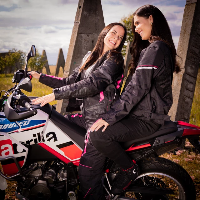 Dámska moto bunda W-TEC Durmana - čierno-ružová