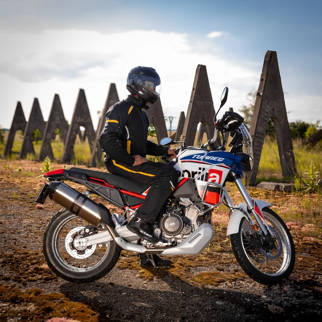 Pánske letné moto nohavice W-TEC Toranio - čierno-žltá