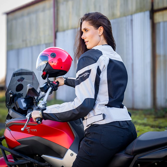 Dámska letná textilná moto bunda BOS Aylin - Silver Grey