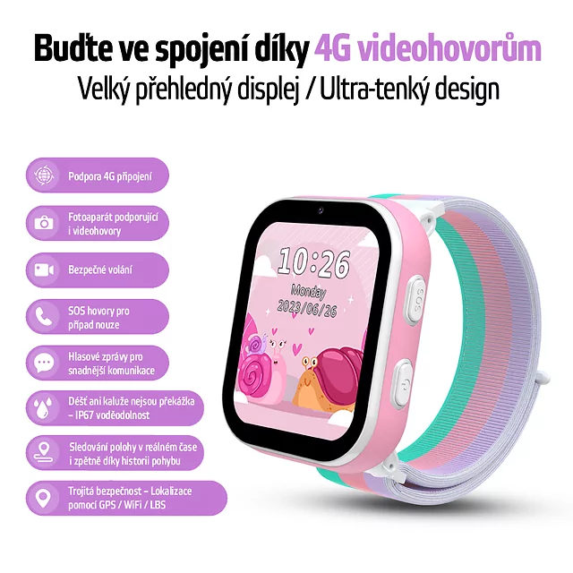 Detské inteligentné hodinky inSPORTline Cubbio - čierna