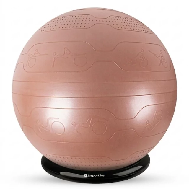 Gymnastická lopta inSPORTline Stretch Ball 75 cm so základňou BallBase - mocha mousse