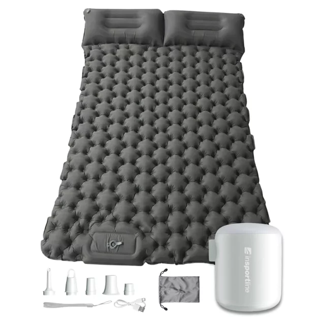 Nafukovacia karimatka pre dvoch inSPORTline Faustea s minipumpou 192x125x8 cm