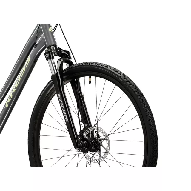 Dámsky crossový bicykel Kross EVADO 3.0 28" - model 2025 - šedá / zelená / lesk