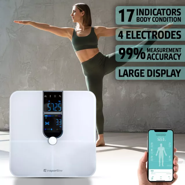 Inteligentná osobná váha inSPORTline Syncale 100 - čierna - biela