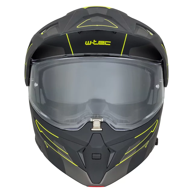 Výklopná moto prilba 3v1 W-TEC Neovu Graphic - čierno-červená