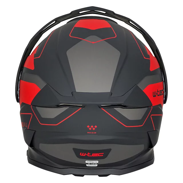 Výklopná moto prilba 3v1 W-TEC Neovu Graphic - čierno-červená