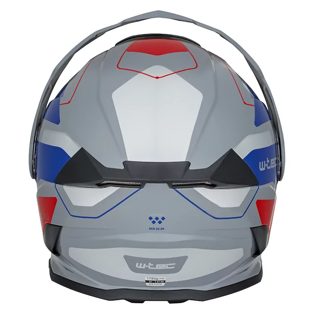 Výklopná moto prilba 3v1 W-TEC Neovu Graphic - čierno-červená