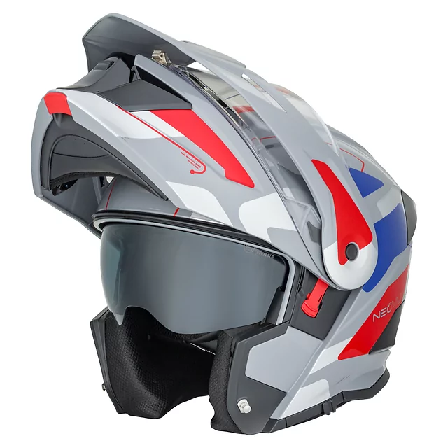 Výklopná moto prilba 3v1 W-TEC Neovu Graphic - čierno-červená
