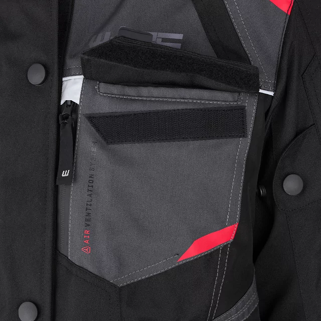 Dámska moto bunda W-TEC Radana - čierno-šedo-červená