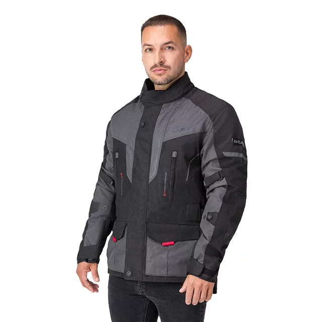 Pánska moto bunda W-TEC Xeniaq - čierno-šedá