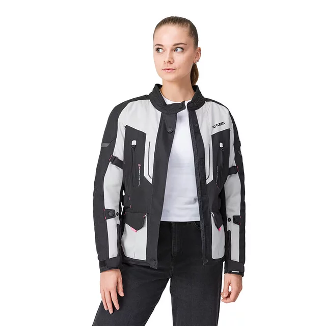 Dámska moto bunda W-TEC Xenia - čierno-šedá