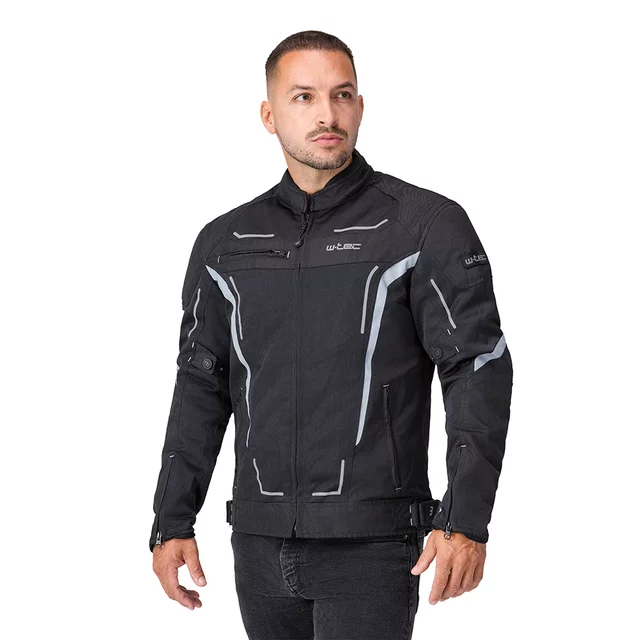Letná pánska moto bunda W-TEC Mirelio - čierno-šedá