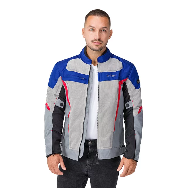 Letná pánska moto bunda W-TEC Mirelio - čierno-šedá