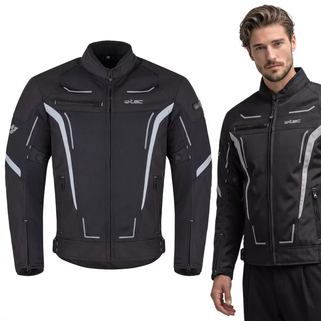 Letná pánska moto bunda W-TEC Mirelio - čierno-šedá
