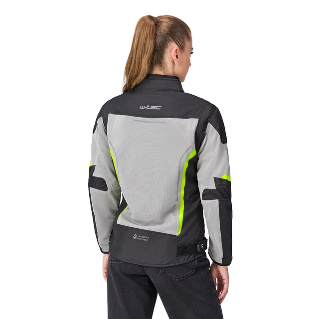 Letná dámska moto bunda W-TEC Mirelia - čierno-šedo-ružová