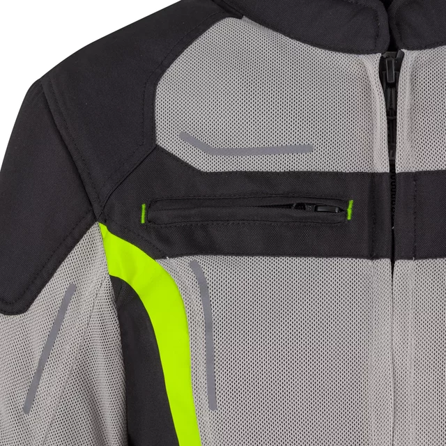 Letná dámska moto bunda W-TEC Mirelia - čierno-šedo-ružová
