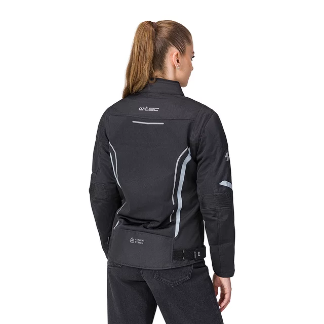 Letná dámska moto bunda W-TEC Mirelia - čierno-šedo-ružová