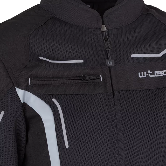 Letná dámska moto bunda W-TEC Mirelia - čierno-šedo-ružová