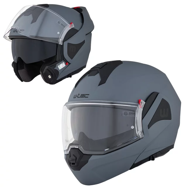 Preklápacia moto prilba W-TEC Sabron P/J - Nardo Grey - Nardo Grey