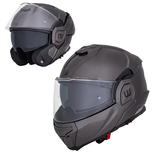 Preklápacia moto prilba W-TEC Zoroz P/J - Glossy Tricolor - Metallic Grey
