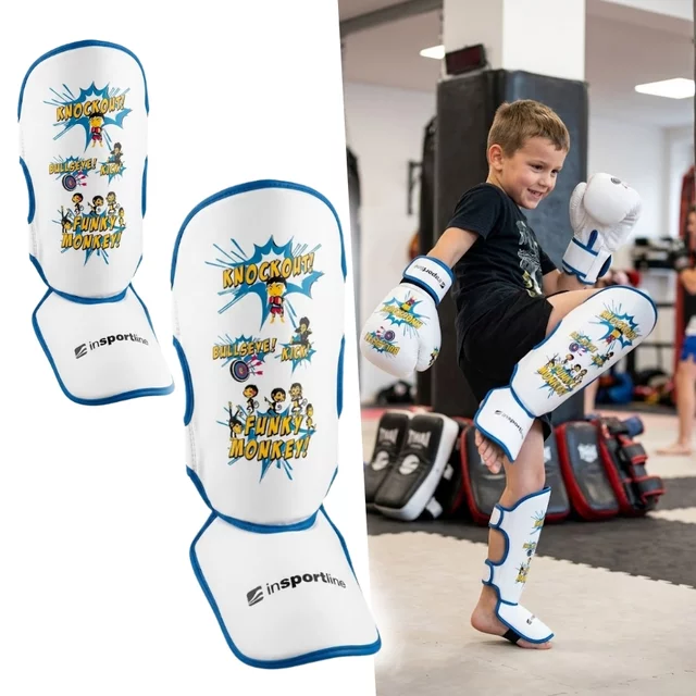 Detské chrániče holení inSPORTline Shinzox - biela