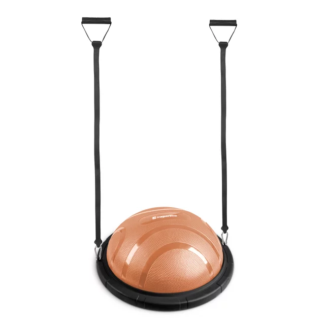 Balančná podložka inSPORTline Dome Edge s gumovými expandérmi 100 cm / 4,6 kg - červeno-čierna - čierna-mocha mousse