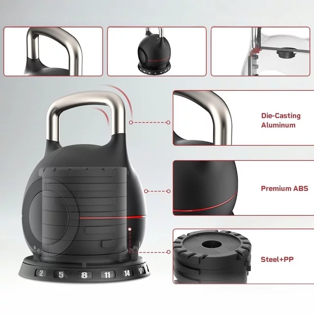 Nastaviteľný ketlebel inSPORTline Xtrabell 2-20 kg
