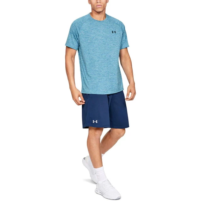 Pánske tričko Under Armour Tech SS Tee 2.0 - Steel Light Heather/Black