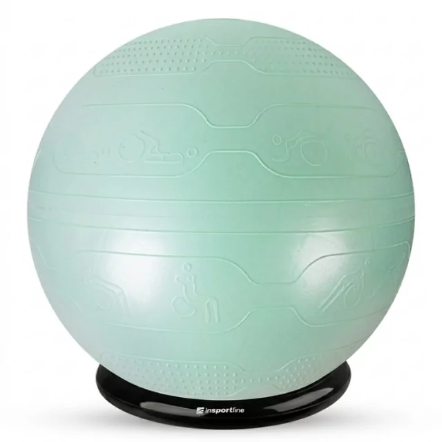 Gymnastická lopta inSPORTline Stretch Ball 75 cm so základňou BallBase - mint