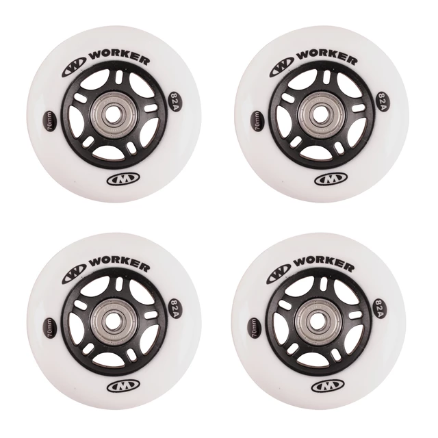 In-line kolieska WORKER 70mm a ložiská ABEC-5 Chrome - Set 4 ks