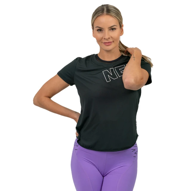 Dámske funkčné tričko s krátkym rukávom Nebbia FIT Activewear 440 - White - Black