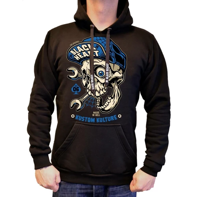 Mikina BLACK HEART Mechanic Hood - čierna - čierna