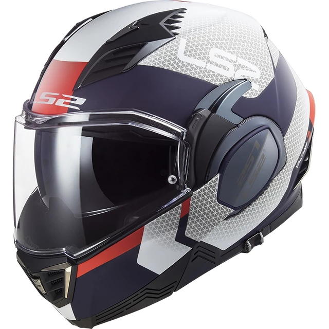 Výklopná moto prilba LS2 FF900 Valiant II Citius P/J - Gloss White Blue - Gloss White Blue