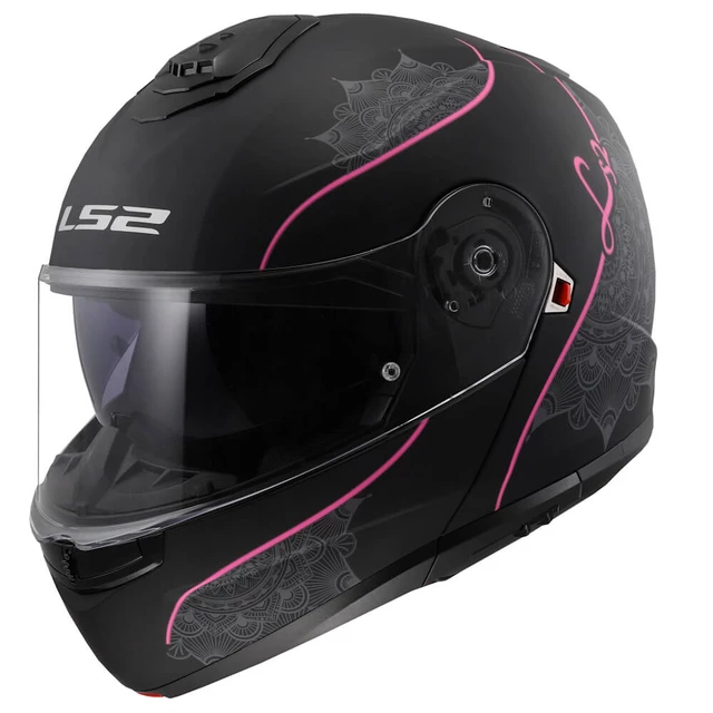 Výklopná prilba LS2 FF908 Strobe II Lux Matt Black-Pink