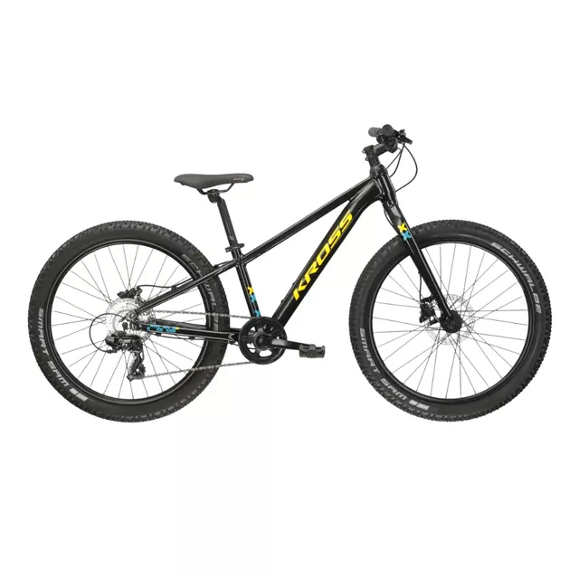 Juniorský bicykel Kross LEVEL JR 2.0 24" Gen 007 - čierna / žltá / lesk - čierna / žltá / lesk
