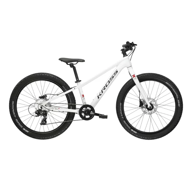 Juniorský bicykel Kross LEVEL JR 2.0 24" Gen 007 - čierna / žltá / lesk - biela / čierna / lesk