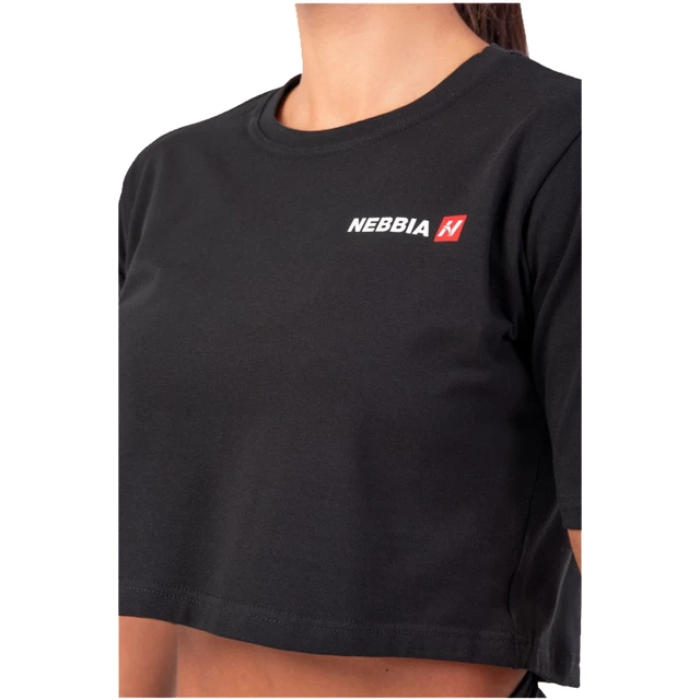 Dámsky voľný crop top Nebbia Minimalist Logo 600 - Cream
