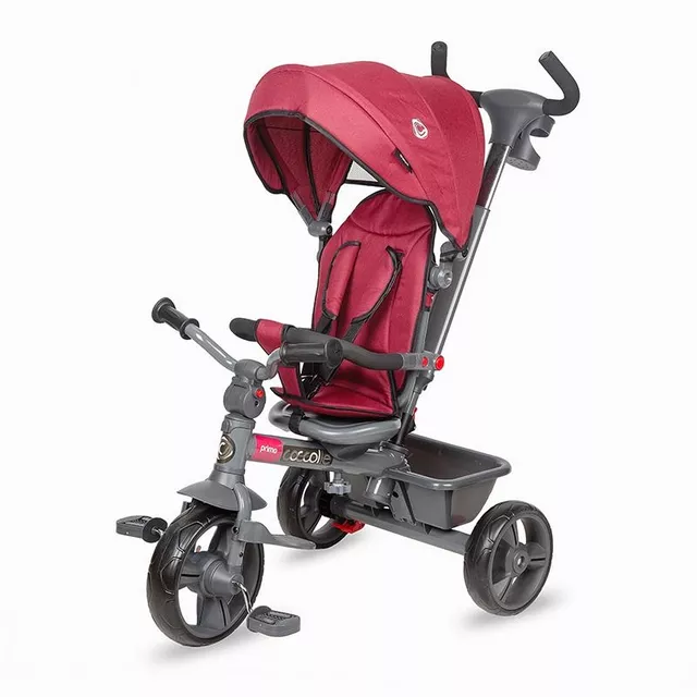 Detská trojkolka s vodiacou tyčou Coccolle Primo - magenta