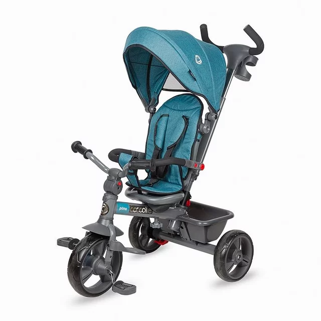Detská trojkolka s vodiacou tyčou Coccolle Primo - Turquoise Tide