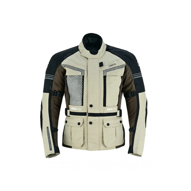 Pánska touringová moto bunda BOS Maximum - Gray - Sand