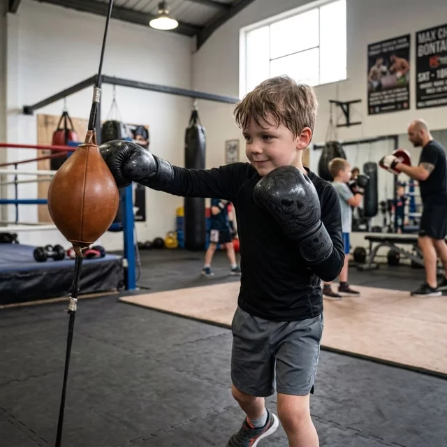 Detské boxerské rukavice inSPORTline Bamzy - čierna
