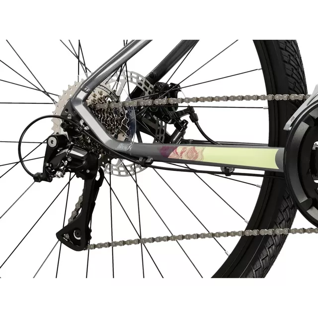 Dámsky crossový bicykel Kross EVADO 3.0 28" - model 2025 - šedá / zelená / lesk